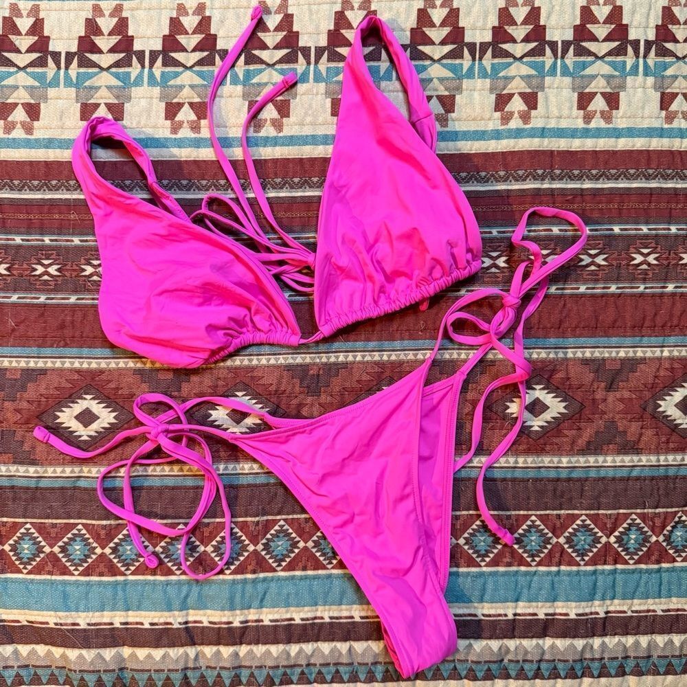 Frankie's Bikinis Hot Pink bikini set